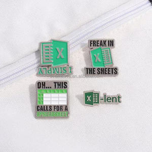 Freak feuilles bureau collègues émail maçonnique broche drôle Excel Spreadshee broches revers Badge métal artisanat bijoux cadeaux coulée - Product Image 3