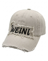 Cappellino da Baseball Vintage Distressed WEINI con Patch Ricamata, Bordo Sfilacciato, Stile Dad Hat, in Cotone Lavato, Visiera Effetto Danneggiato, Casual Streetwear