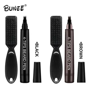 Low MOQ Waterproof Men's Grooming Product Beard Filling Pen Kit Black Pencil Filler Beard Filler Pencil With Brush For Men