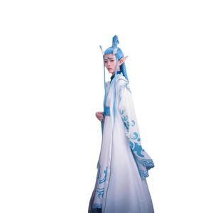 Ao Bing Cosplay Costume White Polyester Fiber Anime Role Play Outfit Game Wear - Product Image 5
