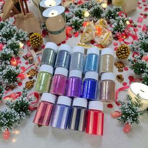 Adorno navideño de plástico con purpurina colorida de nuevo diseño con embalaje de tubo de PVC, decoración del hogar de fábrica DIY - Product Image 4