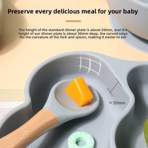 Juego de Alimentación para Bebés de Silicona de Grado Alimenticio, Libre de BPA, con <span class=keywords><strong>Plato</strong></span>, Tazón, Cuchara y Tenedor, Diseño Nuevo 2026 - Product Image 4