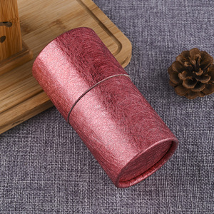 Tube en papier kraft circulaire personnalisable pour thé, boîte en papier pour thé aux fleurs, huile essentielle, emballage cylindrique avec estampage à chaud, poudre de racine de lotus - Product Image 1