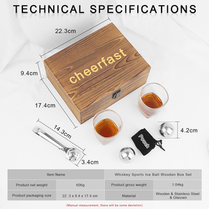 Venta al por mayor del fabricante: Elegante juego de piedras de <span class=keywords><strong>whisky</strong></span> con forma de cubo de hielo y 2 bolas de enfriamiento de acero inoxidable con forma de balón de fútbol para <span class=keywords><strong>whisky</strong></span> escocés - Product Image 4