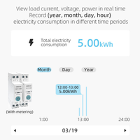 Interruptor Automático WiFi Inteligente ONESTO TUYA, Temporizador Inalámbrico, Medidor de Energía KWH, Control Remoto, Interruptor de Circuito MCB de 63A, Protección de Sobrecarga y Voltaje