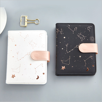 Carnet Kawaii A6 Mini Journal à Couverture Rigide, Joli Agenda Lune, Petit Bloc-Notes avec Fermeture Magnétique