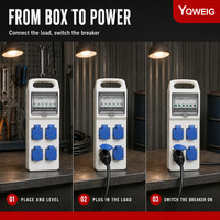 Boîte de distribution de prises portable IP65 Modèle 1805B – Prise de courant pour chantier, éclairage de scène et maintenance