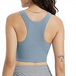 Top Deportivo Corto de Yoga para Mujer, Personalizado, con Relleno Extraíble, Transpirable, Soporte Medio, Sin Tirantes, para Gimnasio y Yoga - Product Image 1