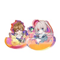 Figurine Anime Personnalisée sur Socle en Acrylique Transparent, Breloque de Dessin Animé, Design de Jeu, Décoration de Bureau Personnalisée, Modèle, Porte-clés, Cadeau
