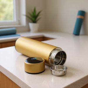 Bouteille d'eau intelligente en acier inoxydable avec affichage numérique Myrva Dorado, contrôle de la température, alimentée par pile bouton, fabrication chinoise - Product Image 2