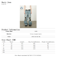Jeans pour hommes à jambe large, style streetwear, déchirés, usés et à franges, vente en gros d'usine, personnalisables