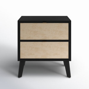 Table de chevet <span class=keywords><strong>BlackNight</strong></span> avec deux tiroirs pour chambre à coucher - Product Image 1