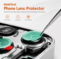 Autocollant de réparation d'objectif MobiTool, plusieurs tailles, anti-rayures, autocollant de protection pour appareil photo de téléphone iPhone Android