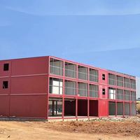 Immeuble d'appartements à trois étages, maison conteneur préfabriquée pliable de 20 pieds, bureau à façade vitrée, projet en acier isolé, personnalisé OEM ODM