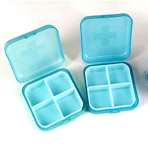 Caja de almacenamiento de pastillas con 4 compartimentos, organizador diario de pastillas, estuche pequeño para pastillas con compartimentos, organizador de medicamentos, caja de almacenamiento de vitaminas - Product Image 6