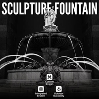 Fontaine sculpturale moderne personnalisée de qualité supérieure, éclairage laser RGB, étanche IP68, acier inoxydable, technologies brevetées, B2B