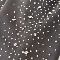 Pantalon de jogging streetwear personnalisé pour homme en coton French Terry, avec strass, coupe large, délavé à l'acide et évasé