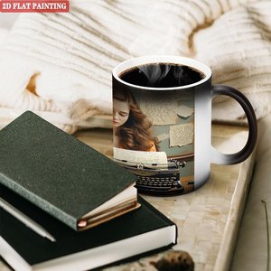Frosted Black 11oz <b>Ceramic</b> <b>Mug</b> Heat Color Changing Magic Cup Novelty Gift For Best Friend Birthday - Product Image 3
