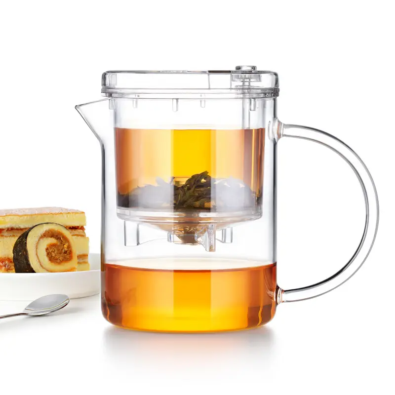 Gongfu — tasse à thé en verre de 500ml, résistant à la chaleur, théière avec filtre, presse Art