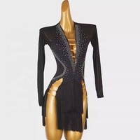 Robe de danse latine pour femmes, une pièce, à franges, Samba Rumba, costume de performance professionnel, compétition, groupe