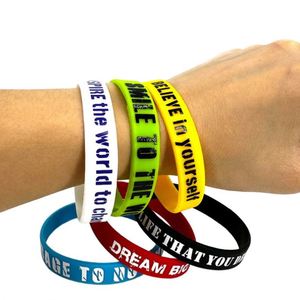 Bracelet en silicone inspirant « Dream Big » avec citations classiques imprimées, personnalisable avec logo et informations promotionnelles - Product Image 3