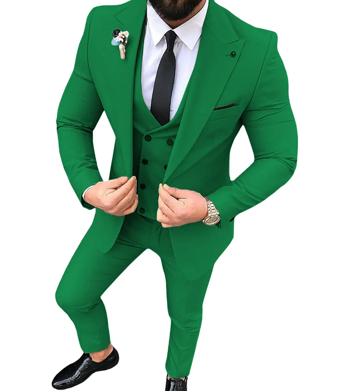 2022 Men Suits Prom Tuxedo Slim Fit 3 Piece Groom Wedding Suits For Men Custom Blazer 3 pieces (jacket +vest +pant) 50%