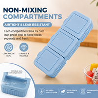 Boîte à collation en silicone de qualité alimentaire avec couvercle, conteneur à 3 compartiments pour sauces aux fruits, boîtes de rangement alimentaire sectionnées