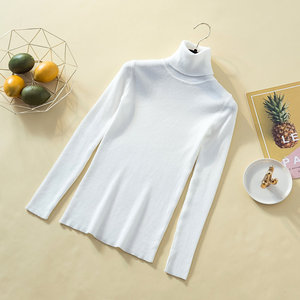In magazzino vendita superiore all'ingrosso nuovo Design <span class=keywords><strong>donna</strong></span> maglione lavorato a maglia tinta unita autunno inverno <span class=keywords><strong>dolcevita</strong></span> maglioni Pullover di base morbidi aderenti - Product Image 5