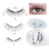 Faux cils magnétiques naturels doux réutilisables en gros sous marque privée, extensions de cils magnétiques délicates avec applicateur