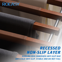 ROEASY Armoire Rangement Pantalon Rack Amovible En Cuir Enveloppé Bande De Bois Pull-out Pantalon Rack Multi-Fonctionnel