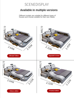 Luxuriöses Kingsize-Bettgestell, Schlafzimmermöbel-Set, Modernes California-Doppelbett, Super-Kingsize-Bett mit Smart-Lederbezug