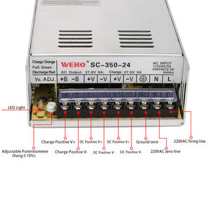 SC-350-24 <span class=keywords><strong>UPS</strong></span> tek çıkış güç kaynağı CE ROHS AC/DC 350W <span class=keywords><strong>24V</strong></span> <span class=keywords><strong>5A</strong></span> pil şarj <span class=keywords><strong>24V</strong></span> anahtarlama güç kaynağı - Product Image 3