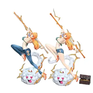 Série de Shorts de ressonância de alta qualidade anime unissex meninas Nami Boneca Zeus Tianhou haste Nami modelo de PVC figuras de atividades do Japão