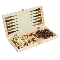 Vente d'usine : Jeu d'échecs pliable 3-en-1 en bois, jeu de dames et d'échecs, emballage portable, jouet éducatif