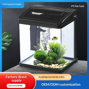 Ultra-White Custom Creative Small Eco-<strong>Fish</strong> Tank For Goldfish And Betta <strong>Fish</strong> Home Desktop <strong>Aquarium</strong> Set - Product Image 2