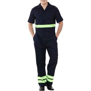 TopTie Combinaison réfléchissante à manches courtes pour hommes Visibilité améliorée avec flash LED vert Matériau en coton à séchage rapide - Product Image 2