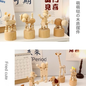 Đồ thủ công bằng gỗ thân thiện với môi trường, khắc họa tiết động vật tự làm, gỗ Schima Superba màu tự nhiên, dùng trang trí bàn học mẫu giáo và nhà cửa - Product Image 2