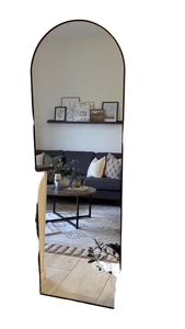 Jinn nhà hiện đại đầy đủ cơ thể mặc quần áo gương vàng đen trắng tường kính cửa đứng Cổ vòm thiết kế cho phòng tắm trang trí - Product Image 6