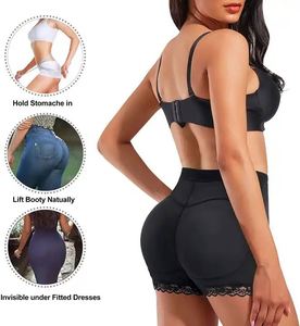 K1369 Sous-vêtements en dentelle respirante noire et <span class=keywords><strong>beige</strong></span> pour femmes, soulève-fesses rembourrées, sous-vêtements sans couture - Product Image 5