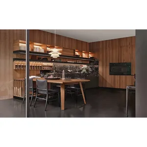 2023 New Custom Expensive Wood Door Kitchen Furniture Design Wood Veneer Kitchen Cabinet For Wholesales