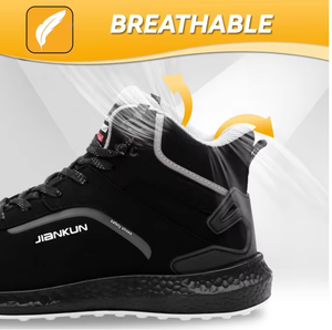JIANKUN Chaussures de sécurité haut de gamme pour hommes Bottes avec bout en composite Anti-écrasement/crevaison Semelle extérieure confortable en PU Hiver Printemps Automne - Product Image 6