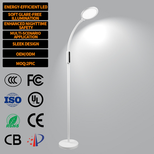 Lampe de sol LED EGH, design moderne et simple, pliable, 6 niveaux de luminosité, antidérapante, 12V 16W 500LM, blanc/<span class=keywords><strong>noir</strong></span> - Product Image 2