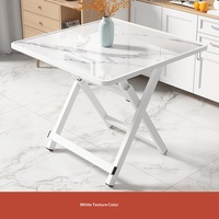 Table pliante blanche pour la maison, restaurant, mobilier simple et portable, table carrée pliable pour appartement ou location de stand