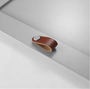 Europese stijl messing handvat van echt rundleer voor keuken en hotel, voor kledingkastdeur, lade, schoenenkastknop - Product Image 4