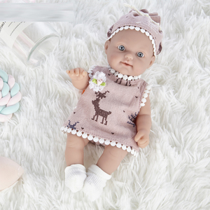 Бесплатная силиконовая маленькая силиконовая кукла для новорожденных детей 10 дюймов - Product Image 4