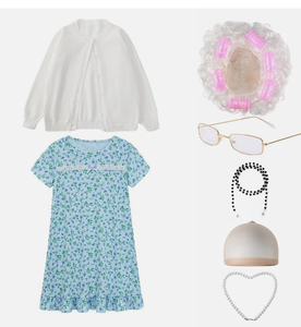 Disponibile <span class=keywords><strong>Costume</strong></span> da Nonna per Bambine, Set <span class=keywords><strong>Costume</strong></span> per 100 Giorni di Scuola, Travestimento da Nonna - Product Image 4