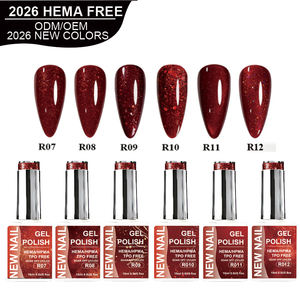 Esmalte de <span class=keywords><strong>Uñas</strong></span> Profesional al por Mayor, Juego de Color Rojo de 15 ml, con Purpurina, Larga Duración, <span class=keywords><strong>Semipermanente</strong></span>, Esmalte de Gel UV - Product Image 2