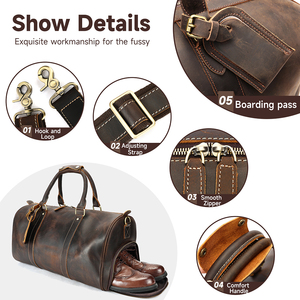 <span class=keywords><strong>Sac</strong></span> de voyage pour <span class=keywords><strong>homme</strong></span> en <span class=keywords><strong>cuir</strong></span> Crazy Horse MARRANT avec pochette à chaussures, sacs de voyage en <span class=keywords><strong>cuir</strong></span> imperméable, sacs de voyage en <span class=keywords><strong>cuir</strong></span> véritable pour <span class=keywords><strong>homme</strong></span> - Product Image 5