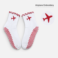 Chaussettes de yoga et de pilates personnalisées à volants pour femmes, brodées, antidérapantes et respirantes
