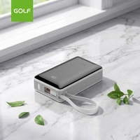 Batterie externe portable haute capacité OEM, batterie polymère universelle, charge rapide PD 22,5 W, mini batterie externe 20000 mAh avec câble